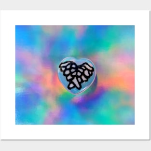 Guardian Angel Wing Opalite Heart Posters and Art